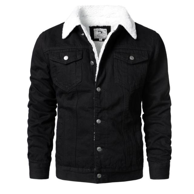 Männer Winter Fleece Jeansjacke in Casual Look